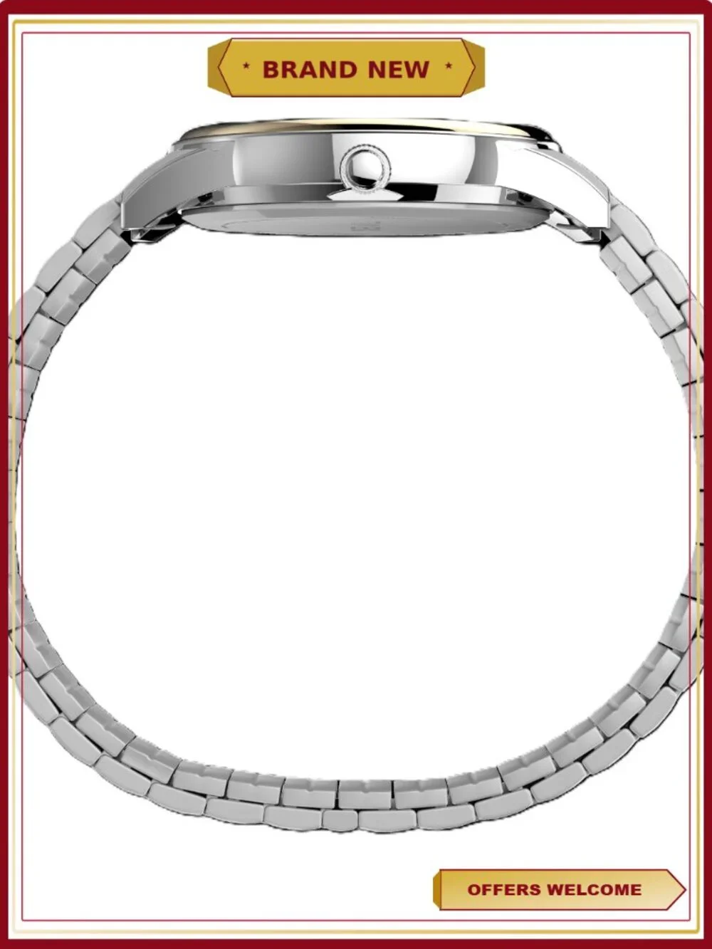 Men's Two Tone Expansion Band Dress Watch